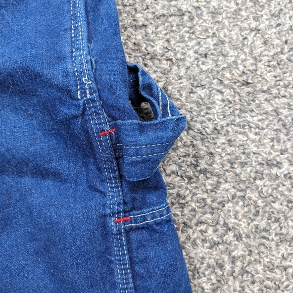 Vintage 1950s Madewell Denim Overalls Flannel Lined Workwear Blue Size 31x34 - Picture 4 of 12